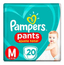 Fraldas Pampers Ajuste Total TAMANHO M 20 Unidades