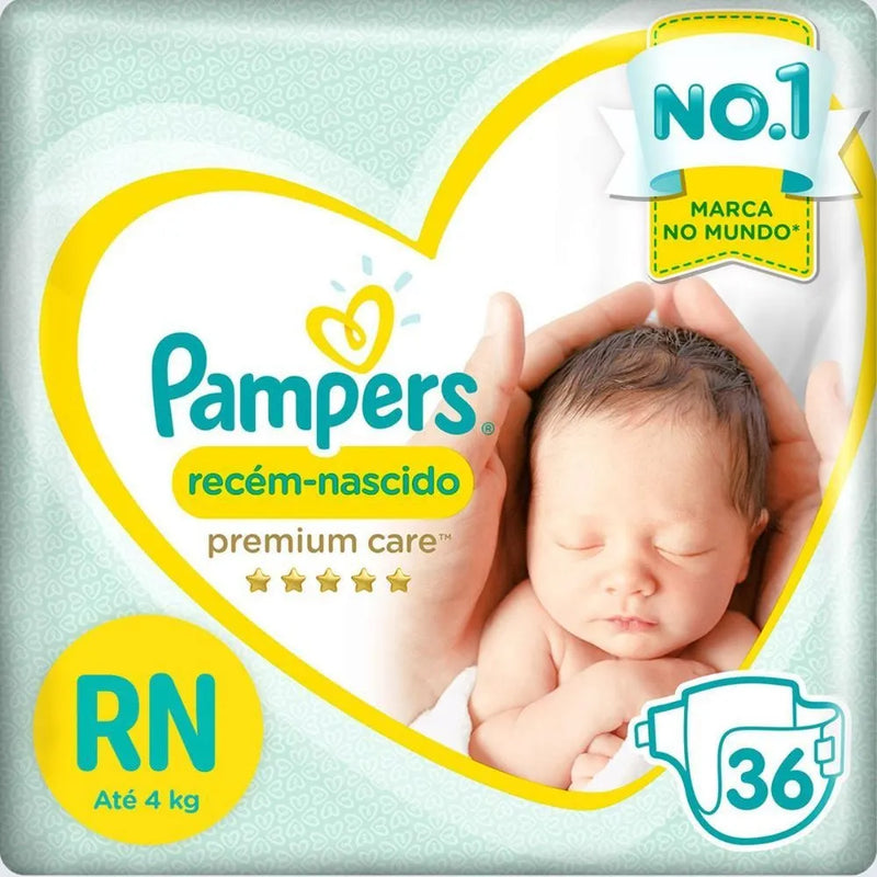 Fraldas Descartáveis Com 36 Unidades Tamanho RN Pampers